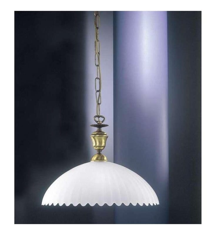 Lampa wisząca Bronzo Arte do kuchni ze szklanym kloszem na łańcuchu dekoracyjny klosz - OD RĘKI