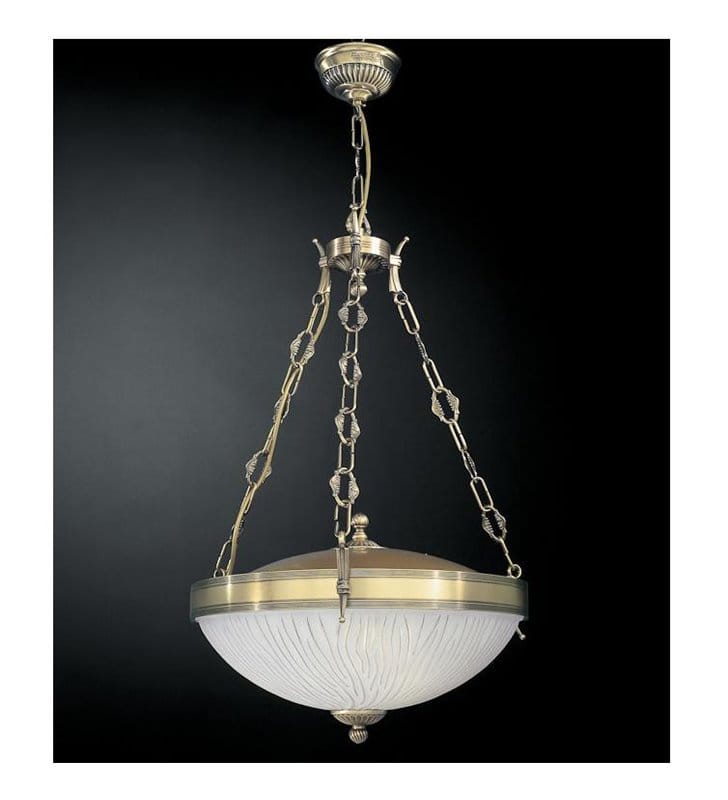 Lampa wisząca z mosiądzu Grosseto ampla szkło
