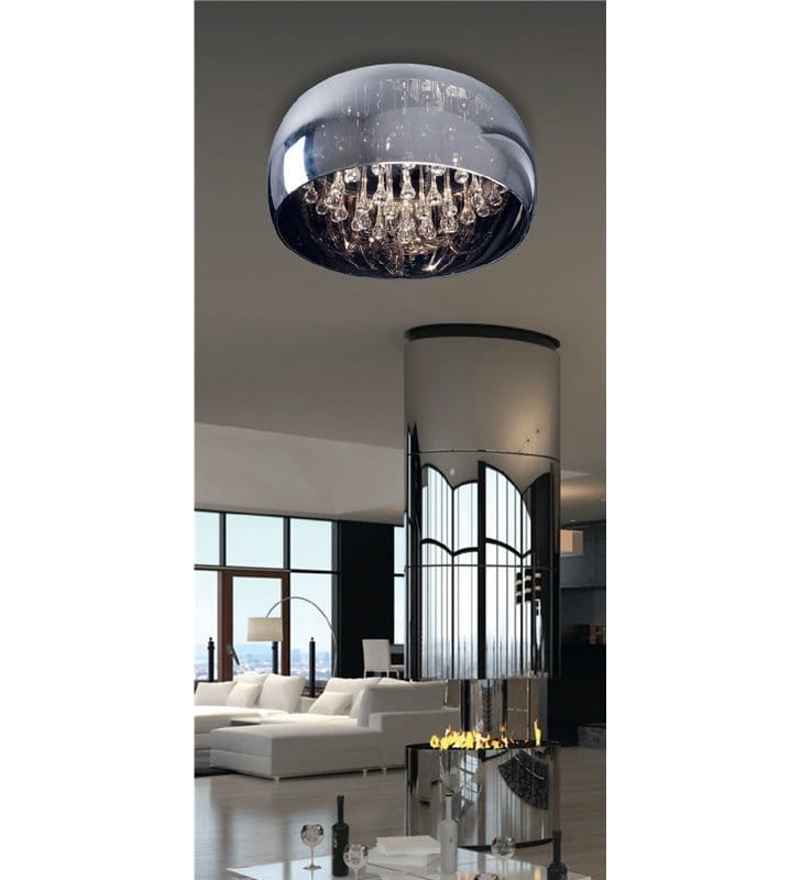 Plafon Crystal 40cm elegancki stylowy z podłużnymi kryształami do salonu jadalni sypialni na przedpokój