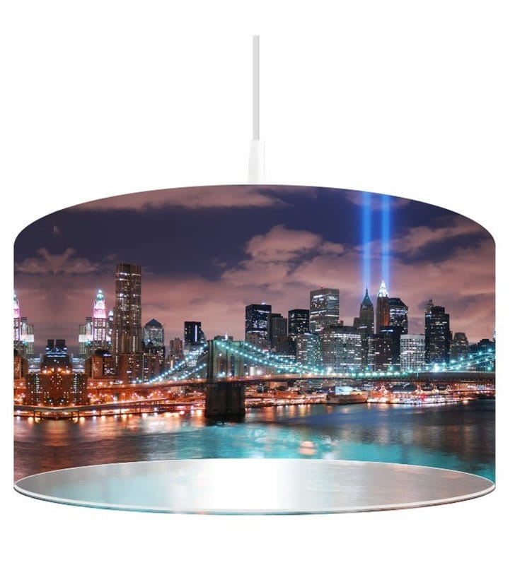 Lampa wisząca nadruk miasta Manhattan Nocą