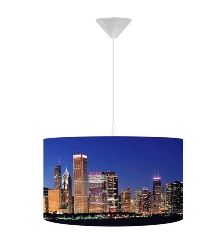 Lampa wisząca Chicago abażur z nadrukiem