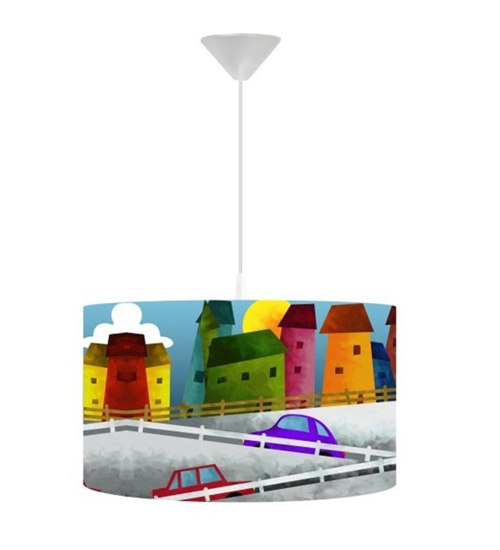 Lampa wisząca Bajkowa Uliczka kolorowe do pokoju dziecka