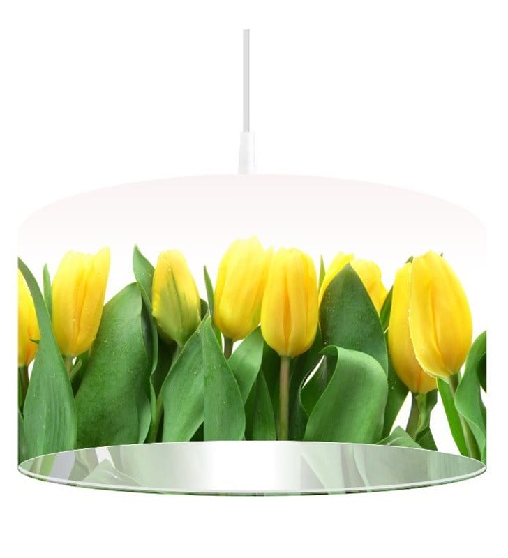 Lampa wisząca Złote Tulipany nadruk z żółtymi tulipanami