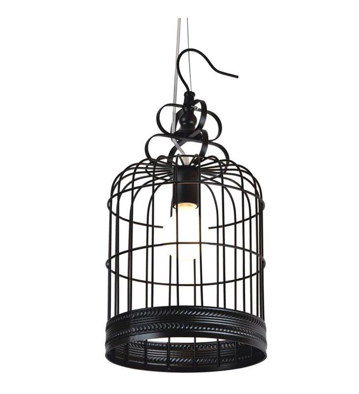 Cage czarna metalowa klatka lampa wisząca