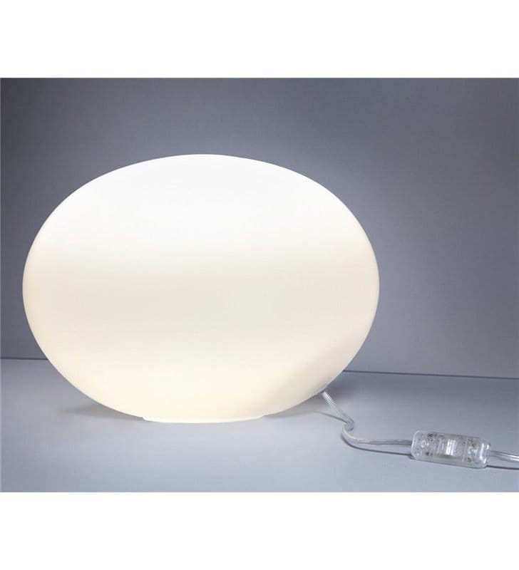 Lampa stołowa Nuage 300 szklana biała kula do salonu sypialni na komodę stolik nocny