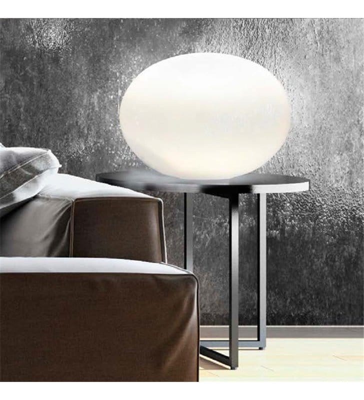 Lampa stołowa Nuage 400 szklana biała kula do salonu sypialni na komodę stolik nocny