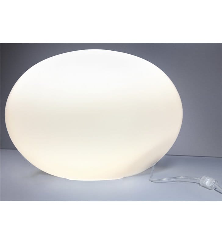 Lampa stołowa Nuage 400 szklana biała kula do salonu sypialni na komodę stolik nocny