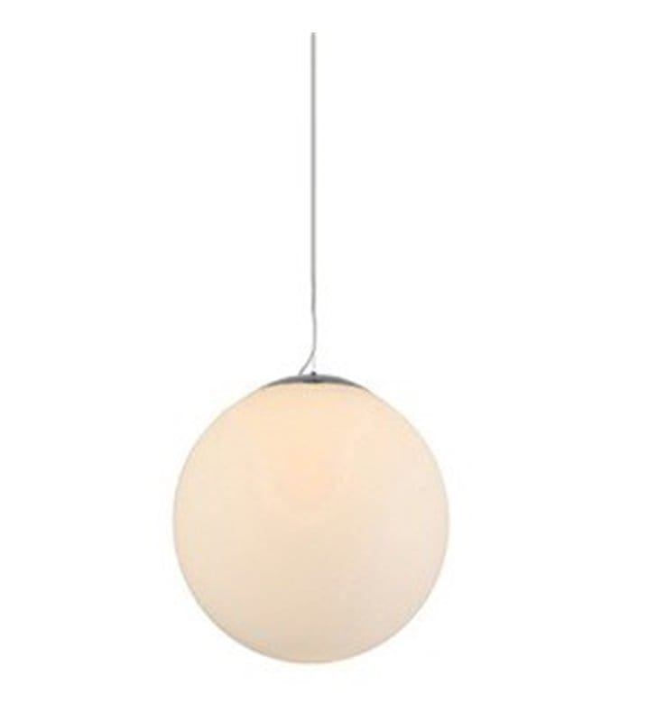 Lampa wisząca White Ball 25 mała szklana biała kula długi zwis