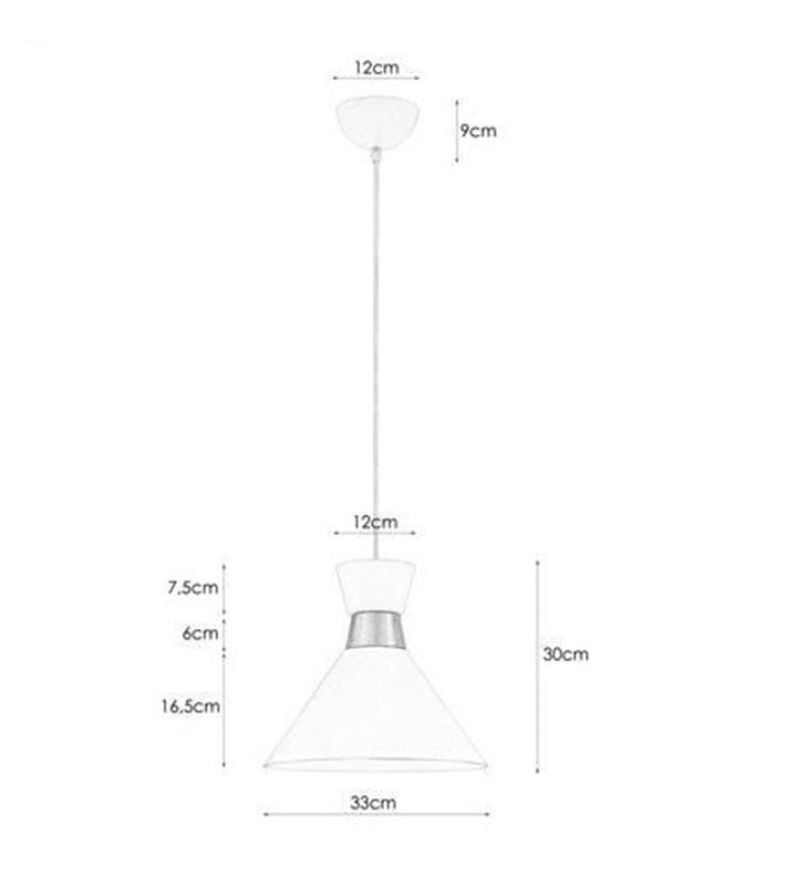Lampa wisząca Waist biała nowoczesna metalowa stożek 33cm