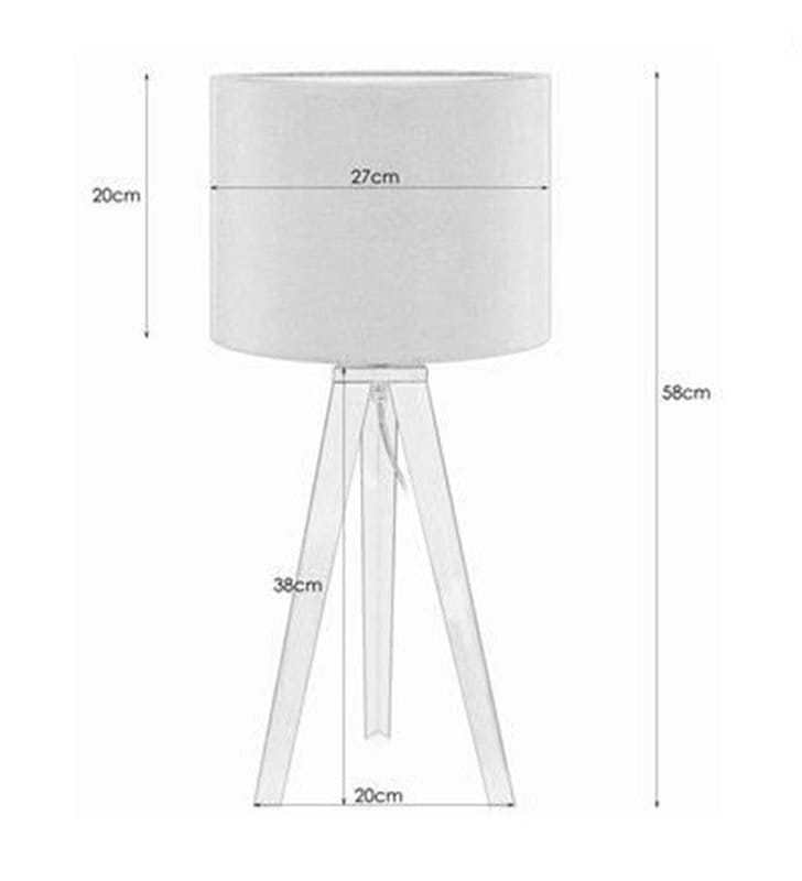 Elegancka lampa stołowa na 3 metalowych nogach w kolorze mosiądzu Fiori biały abażur