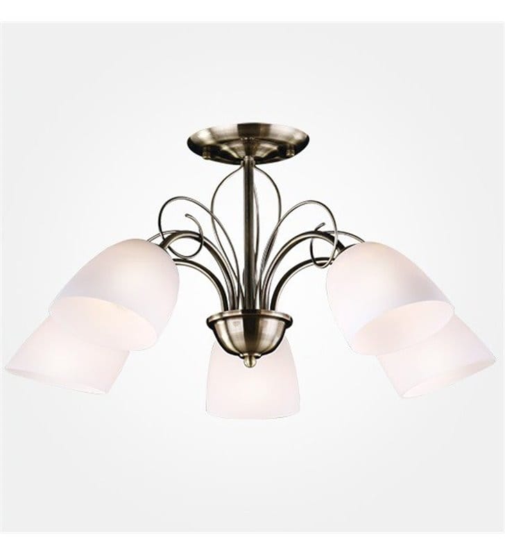 Lampa sufitowa żyrandol Palermo 5 żarówek patyna styl tradycyjny klasyczny do jadalni salonu sypialni na przedpokój
