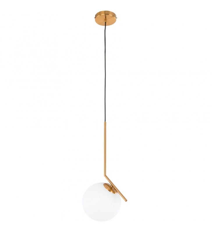Lampa wisząca Mondo mosiądz klosz ze szkła kula ball okrągły do salonu sypialni jadalni designerska stylowa