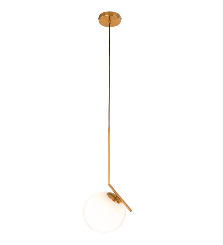 Lampa wisząca Mondo mosiądz klosz ze szkła kula ball okrągły do salonu sypialni jadalni designerska stylowa