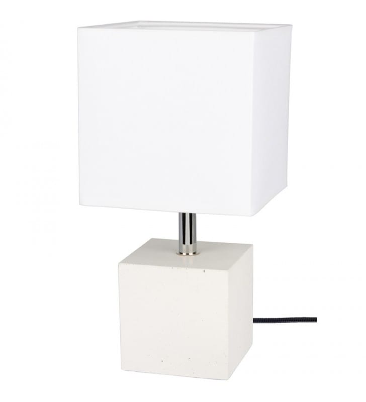 Lampa stołowa Strong biała z betonową kwadratową podstawą