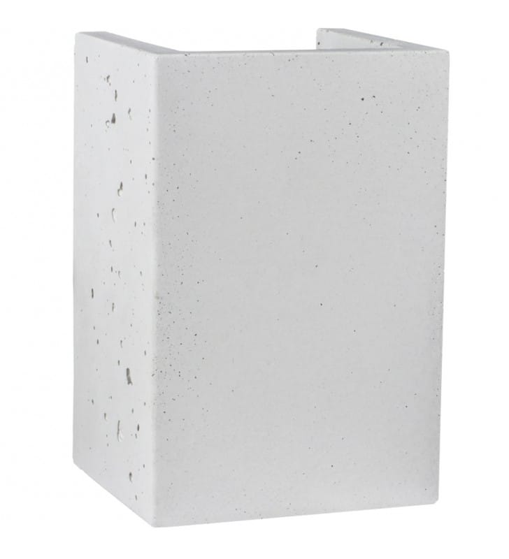 Biały nowoczesny kinkiet z betonu Block strumień światła góra dół