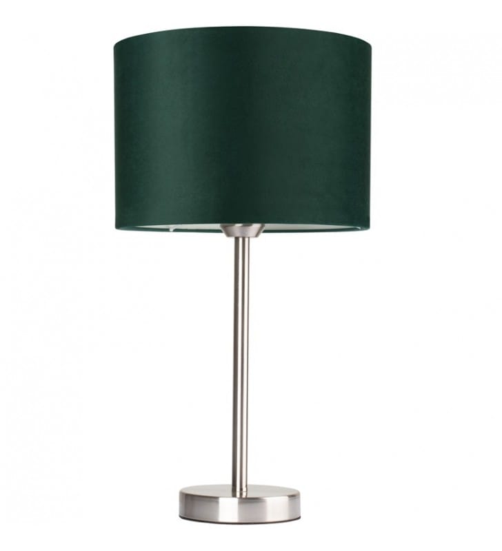 Lampa stołowa Scarlett ciemny zielony abażur z tkaniny do salonu na komodę do sypialni na stolik nocny