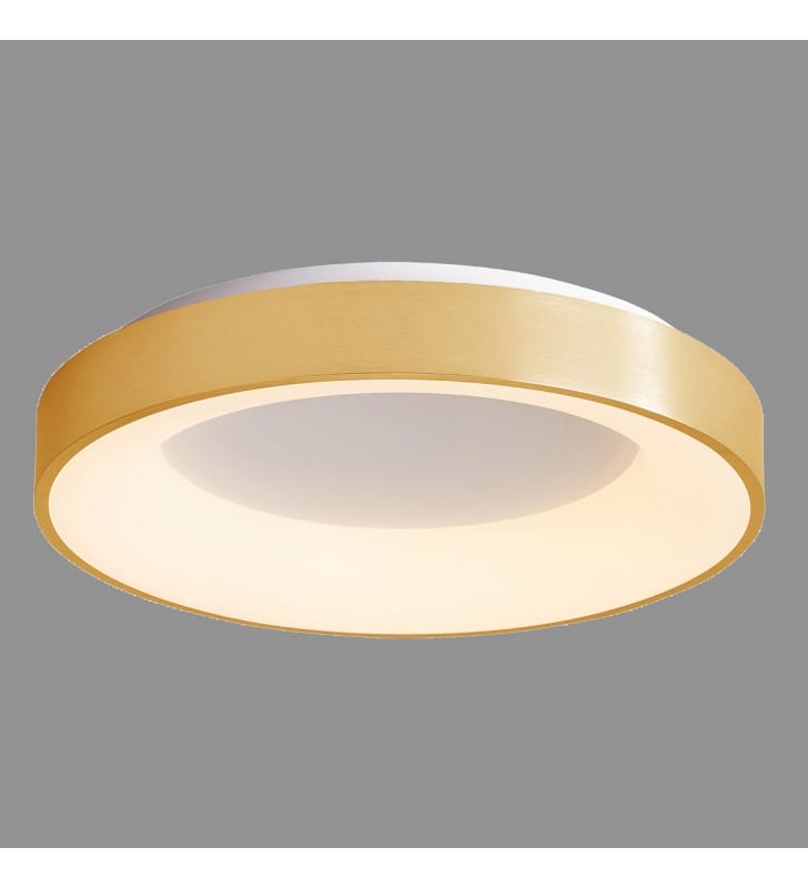 Nowoczesny złoty okrągły plafon do salonu Giulia LED 60cm