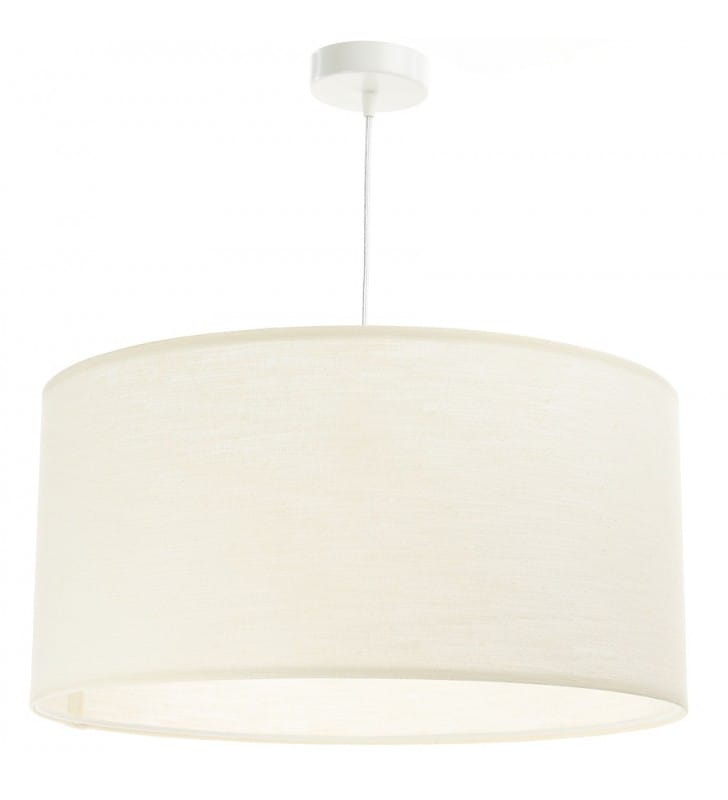 Okrągła duża lampa wisząca z białym abażurem Kenda 60cm do salonu sypialni jadalni kuchni