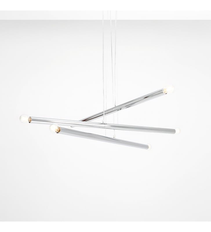 copy of Lampa wisząca Tubo chrom styl nowoczesny metrowe poprzeczki z metalu duża