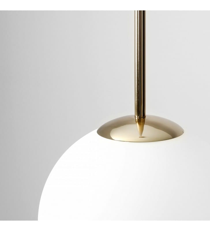 Lampa wisząca Bosso złota szklany biały klosz do jadalni kuchni sypialni salonu
