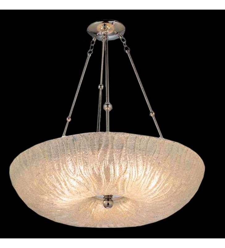 Klasyczna lampa wisząca Button 60cm klosz ze szkła wykończenie chrom do salonu kuchni sypialni