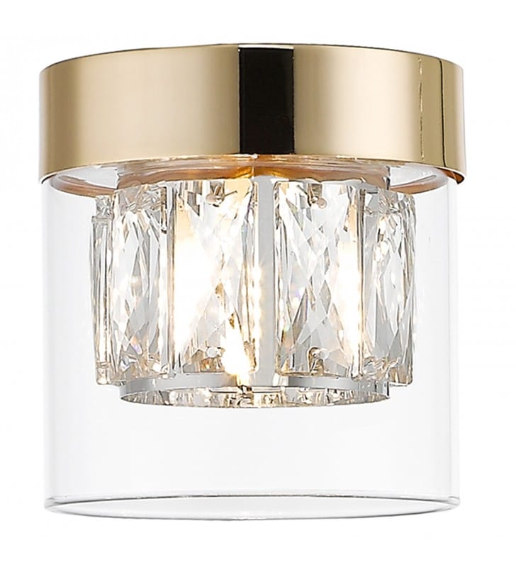Lampa sufitowa Gem złoto francuskie szklane klosze mała okrągła do salonu sypialni na korytarz