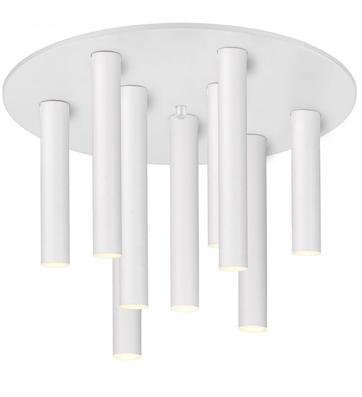 Biała nowoczesna okrągła lampa sufitowa Loya LED 9 wąskich kloszy