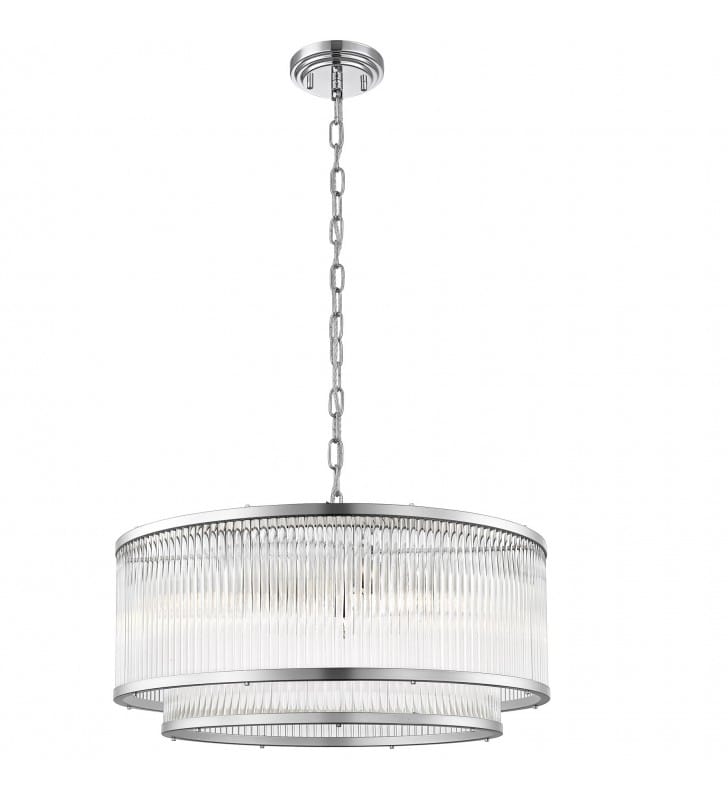Sergio elegancka lampa wisząca do salonu jadalni kuchni lub sypialni klosz 50cm ze szklanych pręcików