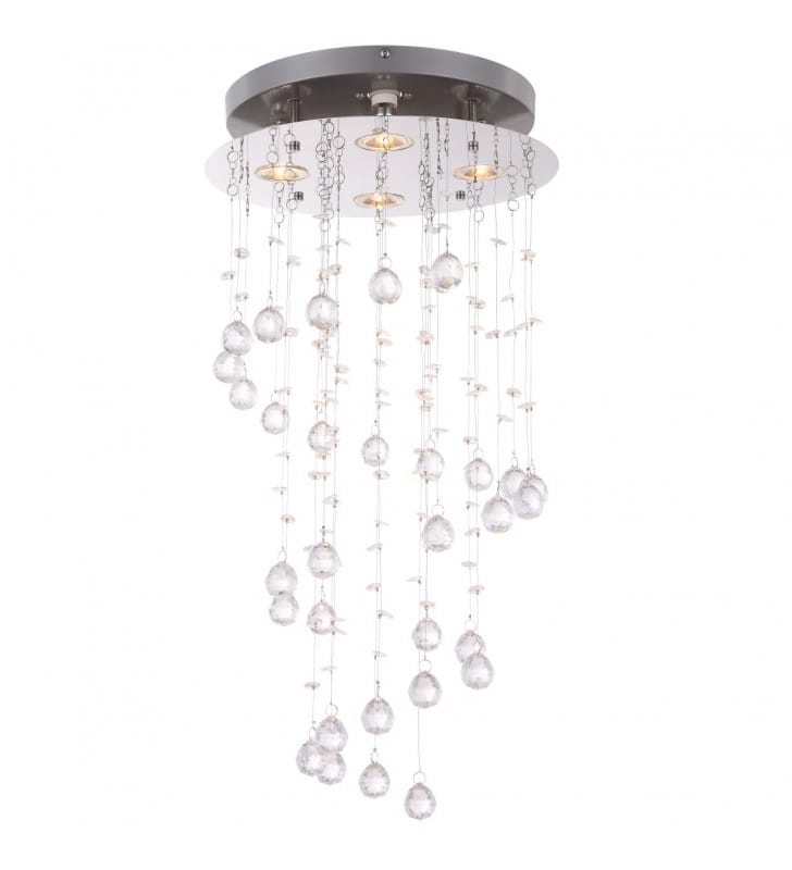 Lampa wisząca St. Tropez okrągłą ze spiralą akrylowych kryształów nowoczesna styl glamour