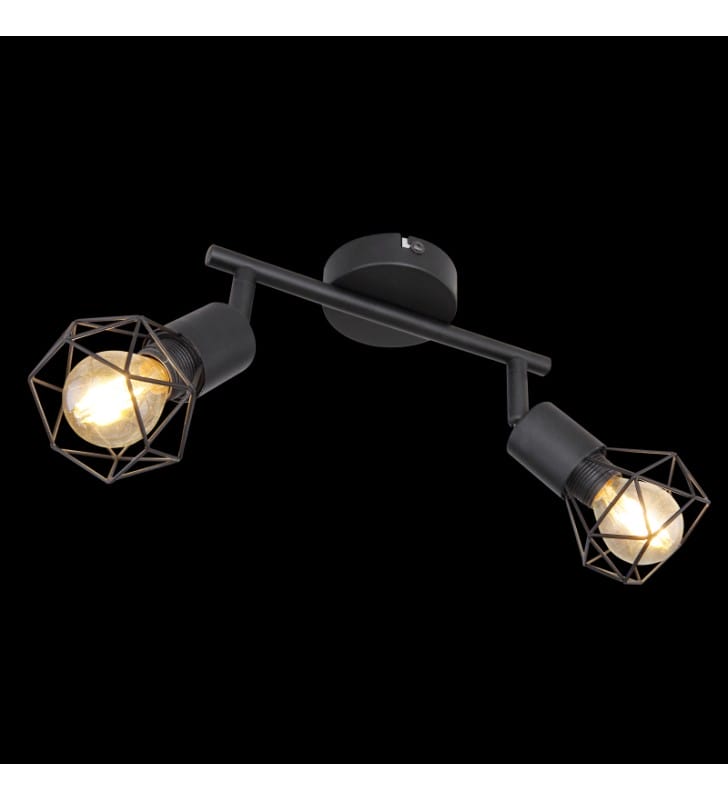 Czarna 2 punktowa metalowa lampa sufitowa np. na przedpokój Xara I- OD RĘKI