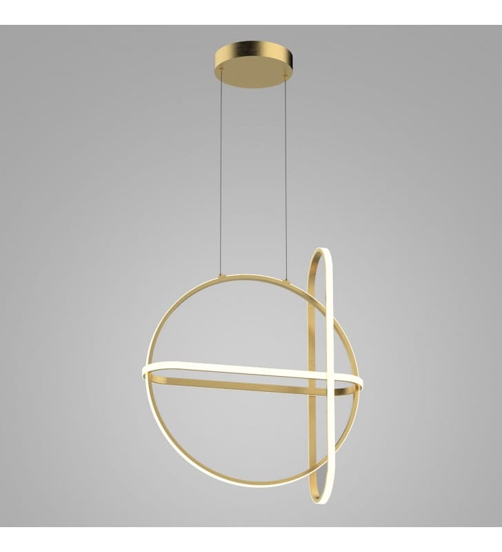 Designerska złota lampa zwisająca Cerrila LED 3000K 3 obręcze do salonu sypialni
