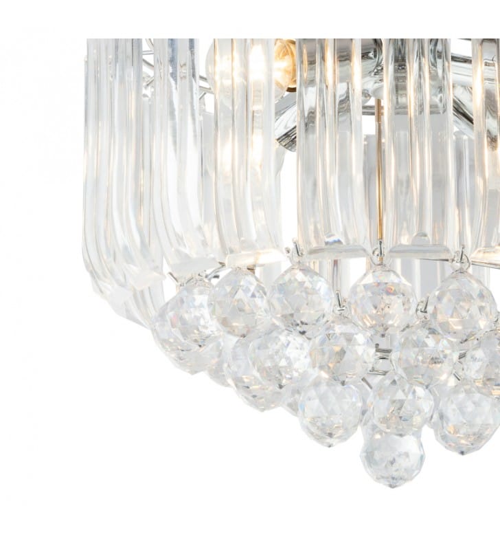 Lampa sufitowa Minnesota glamour akrylowe kryształy do sypialni salonu metal chrom