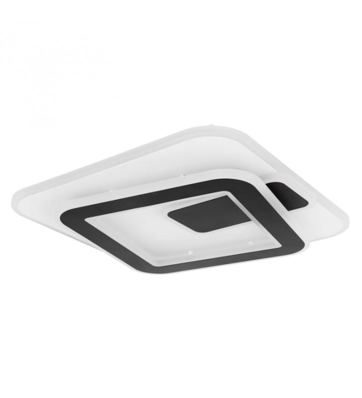 Czarno biały nowoczesny kwadratowy plafon do kuchni Rodan LED z pilotem ściemniacz zmiana barwy światła oświetlenie nocne