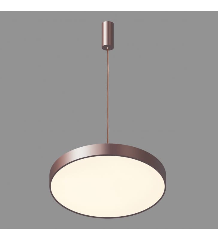 Kawowa okrągła nowoczesna lampa wisząca Orbital LED 40cm 4000K neutralna barwa światła do salonu sypialni jadalni kuchni