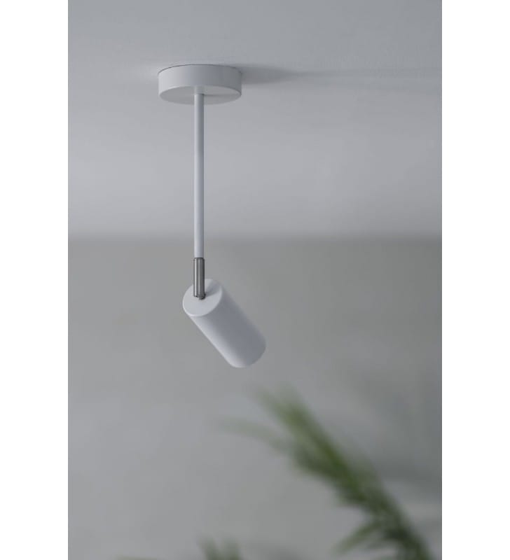 1 pkt biała nowoczesna techniczna lampa sufitowa z ruchomym reflektorkiem Torino