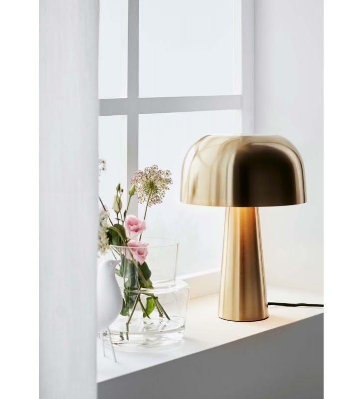 Patynowa lampa stołowa Blanca elegancka prosta forma do salonu sypialni na komodę