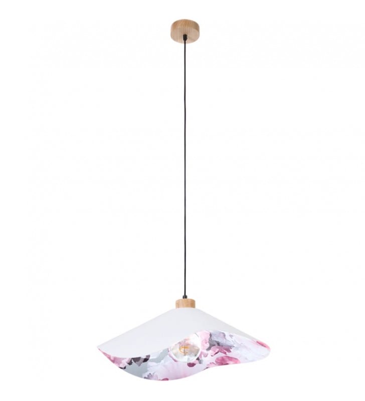 Oryginalna szara lampa wisząca z motywem kwiatowym Hattu do jadalni sypialni salonu styl romantyczny