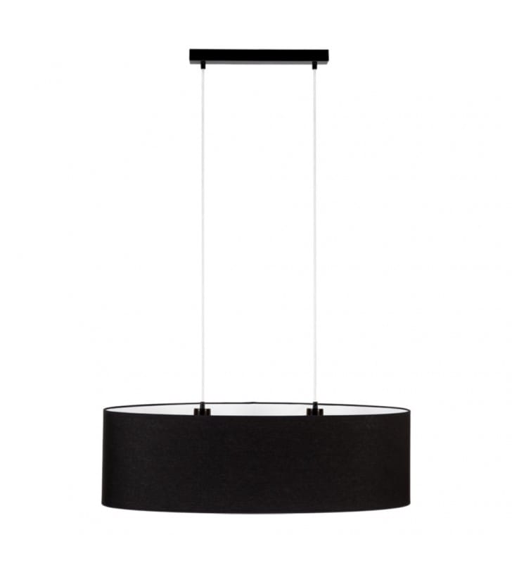 Dove czarna lampa wisząca nad stół z abażurem owalny 80x30cm