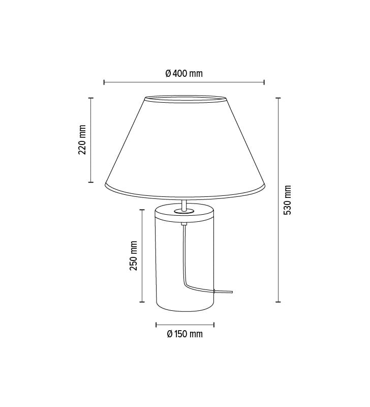 Lampka nocna stołowa ze szklaną podstawą i abażurem Dove czarny przezroczysty