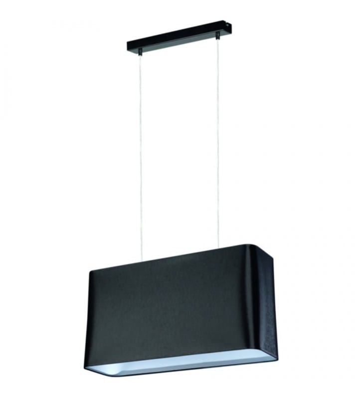 Lampa wisząca z prostokątnym abażurem Cadre czarna do oświetlenia stołu