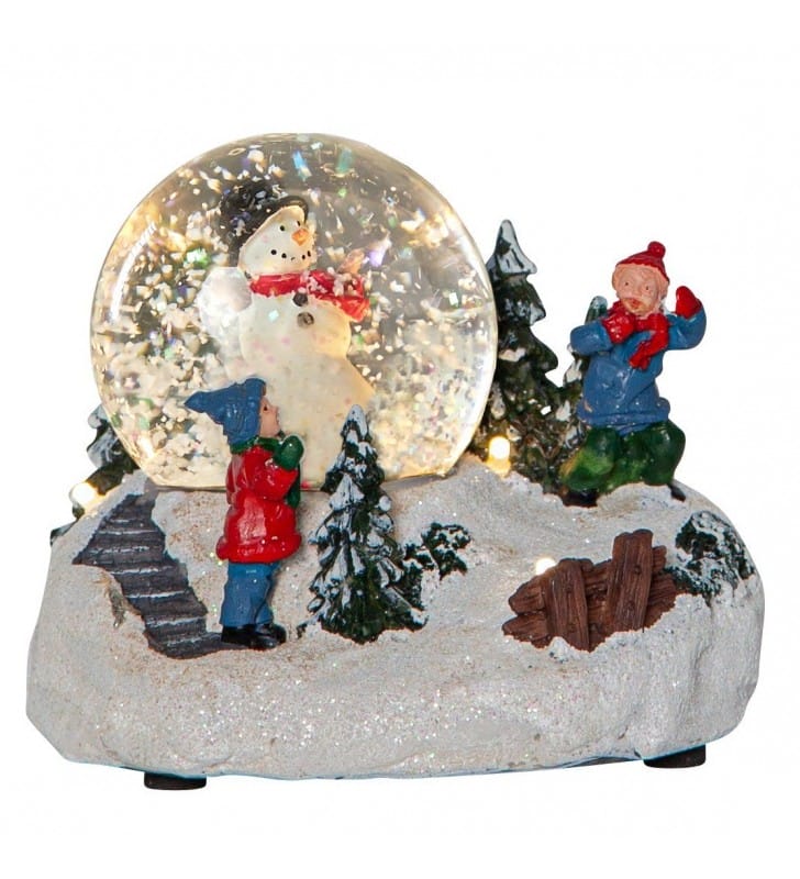 Dekoracja świąteczna z podświetleniem Winterville szklana kula ze śniegiem.