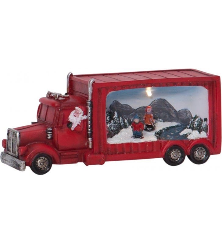 Dekoracja świąteczna do postawienia ciężarówka ze Świętym Mikołajem Merryville na baterie
