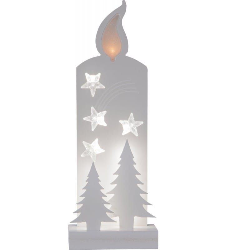 Drewniana dekoracja świąteczny biały świecznik świeca Grandy