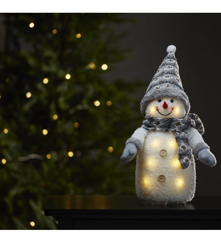 Bałwanek z podświetleniem Joylight na baterie 38cm dekoracja świąteczna do pokoju dziecka pod choinkę dekoracja stołu parapetu