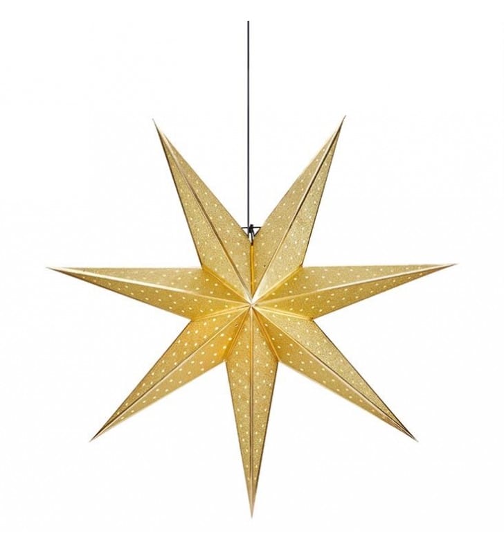 Gwiazda świąteczna z papieru Glitter złota 45cm dekoracja wisząca bożonarodzeniowa 1xE14