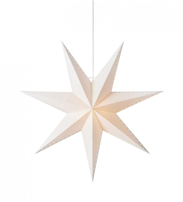 60cm biała papierowa gwiazda Lively do powieszenia dekoracja wisząca np. w oknie