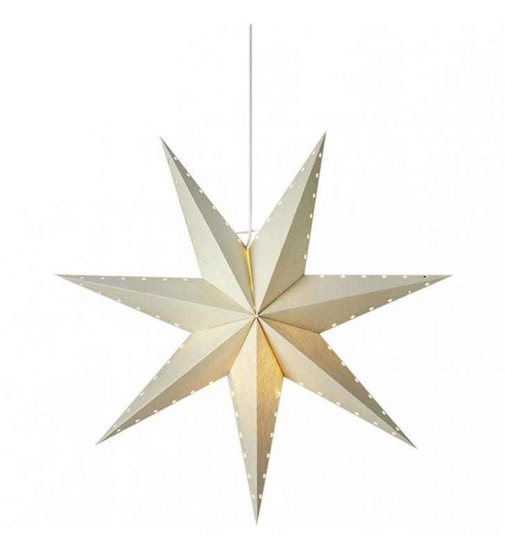 Szara gwiazda z papieru Lively 60cm wisząca dekoracja okienna świąteczna bożonarodzeniowa Markslojd 1xE14