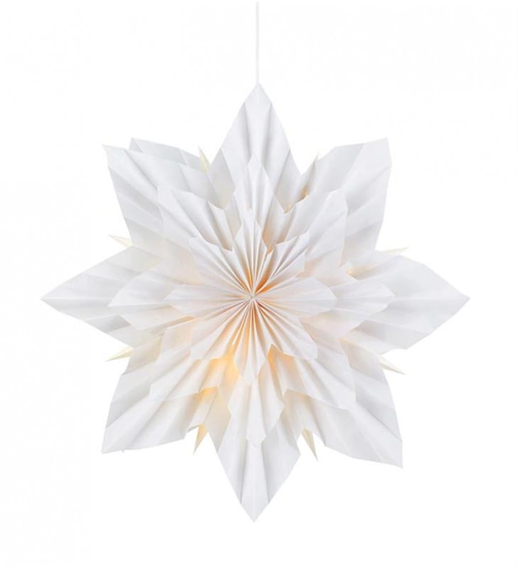 Wisząca dekoracja świąteczna Neela biała gwiazda z papieru z podświetleniem