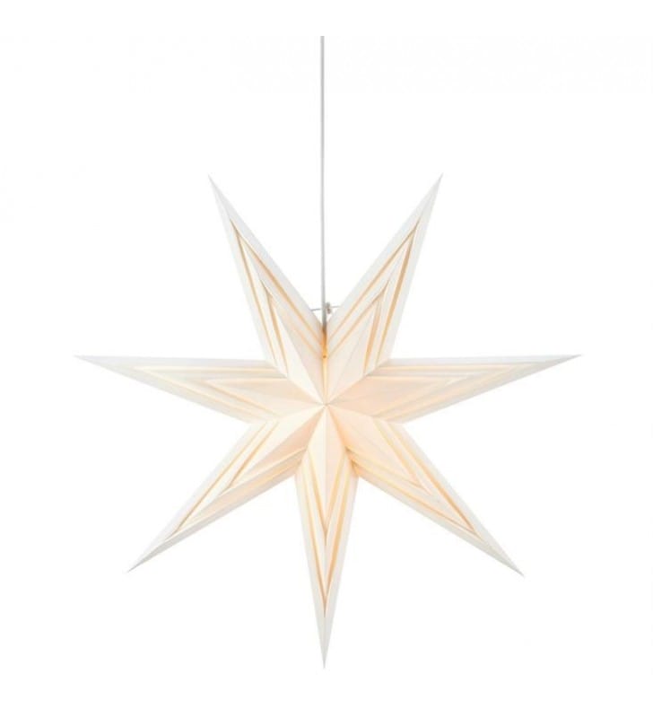 Biała papierowa gwiazda z podświetleniem Sombra 70cm
