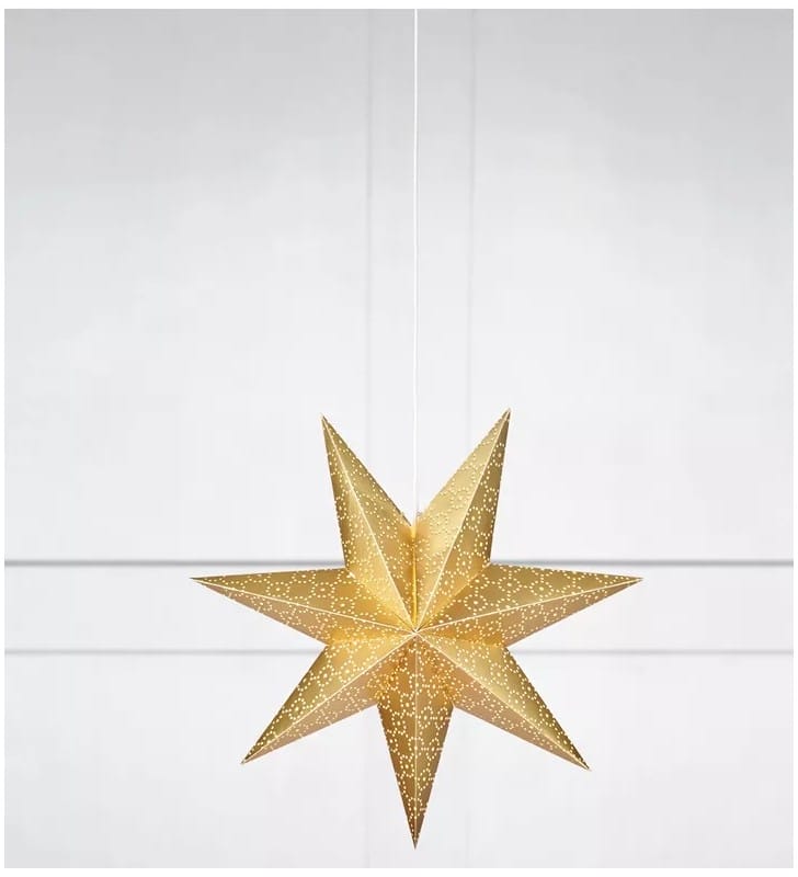 Złota papierowa gwiazda Tostared z podświetleniem 45cm